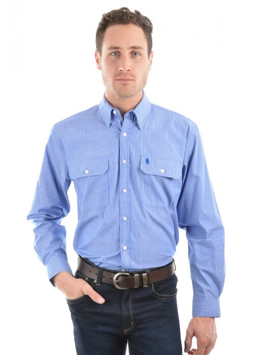 Mens Grafton Stripe 2-Pockets L/S Shirt | Kerrin J Walker Clothing ...